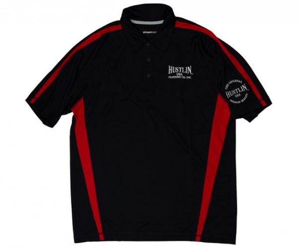 Hustlin USA Black with Red Polo - HUSP02