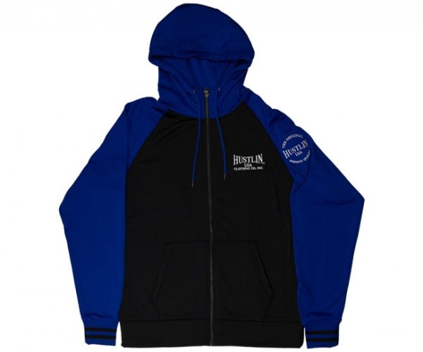 Hustlin USA Blue Zip Up Hoodie - HUSH01