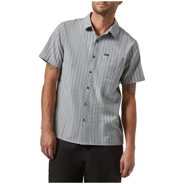 Brixton Cru Oxford Stripe Short-Sleeve Shirt - Men's