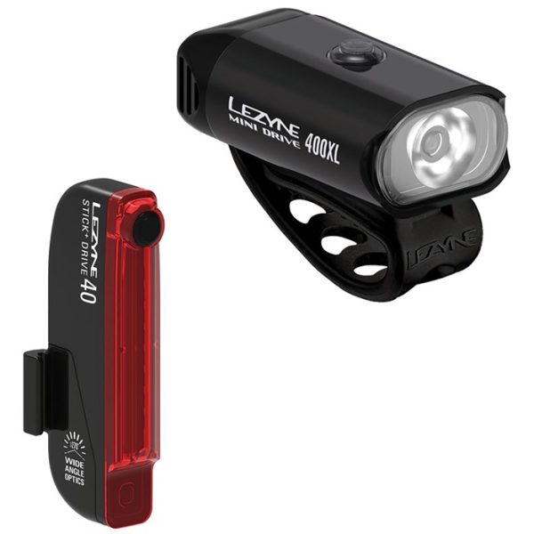 Lezyne Mini Drive 400XL / Stick+ Drive Bike Light Set