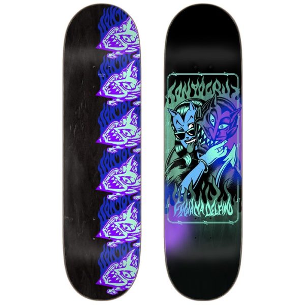 Santa Cruz Skateboards Delfino Devil Mask Pro 8.25 Skateboard Deck