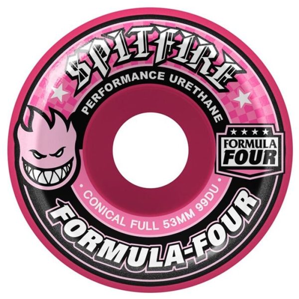 Spitfire Formula Four 99d Conical Full Pink Skateboard Wheels